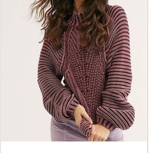 NWT Free People pink blend chunky knit sweater